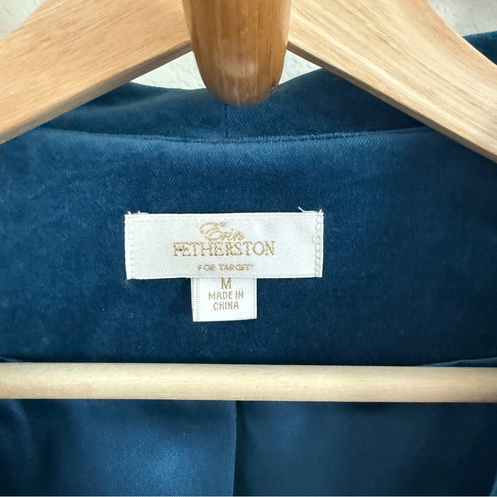 Erin Fetherston retro Victorian blue velvet blazer jacket size M - Picture 4 of 9